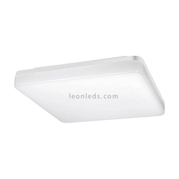 Plafón LED cuadrado blanco para baño IP44 24W Canadian | LeónLeds Iluminación | lampara techo entrada