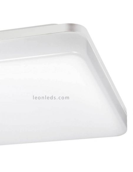 Plafon para banheiro LED quadrado branco IP44 24W canadense | LeónIluminação Leds | luminária de teto gazebo