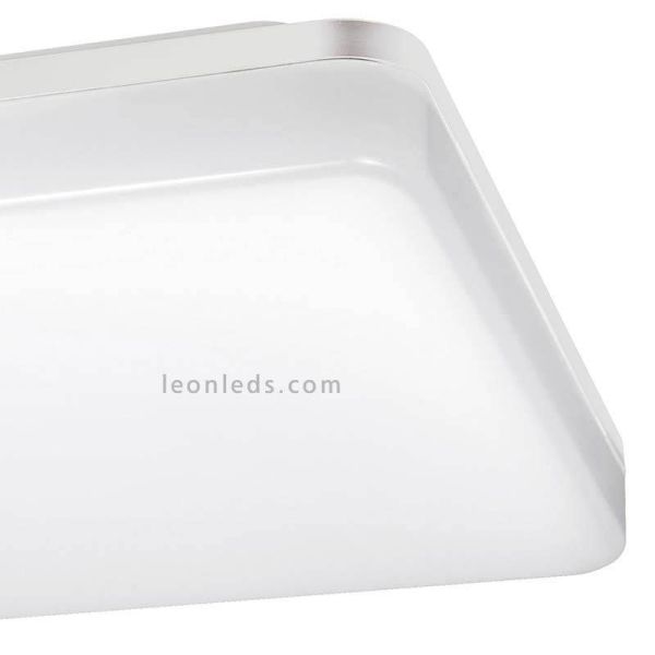 Plafón LED cuadrado blanco para baño IP44 24W Canadian | LeónLeds Iluminación | lampara techo cenador
