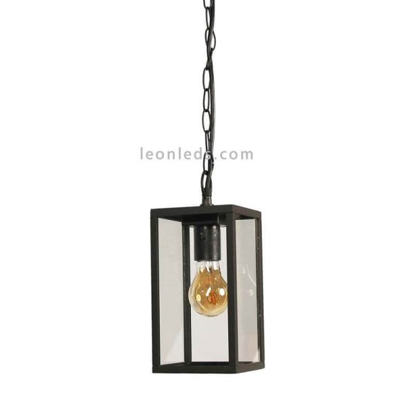 Lámpara para exterior colgante industrial Lope | LeónLeds Iluminación | lámpara de techo gris para porche y cenador