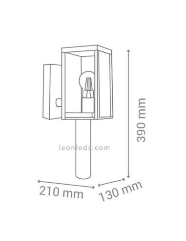 Balise d'extérieur de style industriel Lope | Éclairage LeónLeds | dimensions du lampadaire