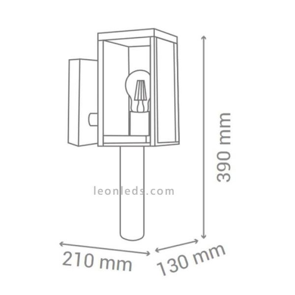 Lope baliza exterior de estilo industrial | LeónIluminação Leds | medidas da luminária de chão