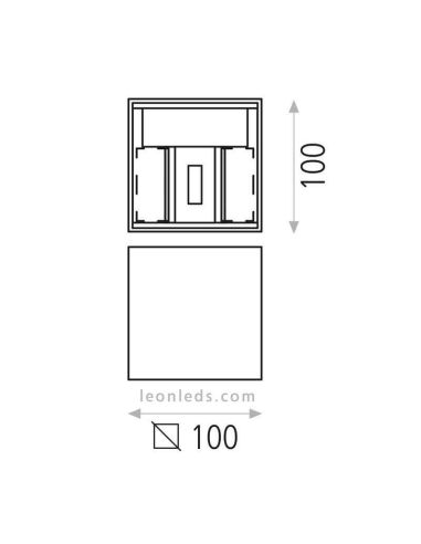 Applique murale d'extérieur LED en aluminium blanc Kendo dimensions ACB Iluminación | Éclairage LeonLeds
