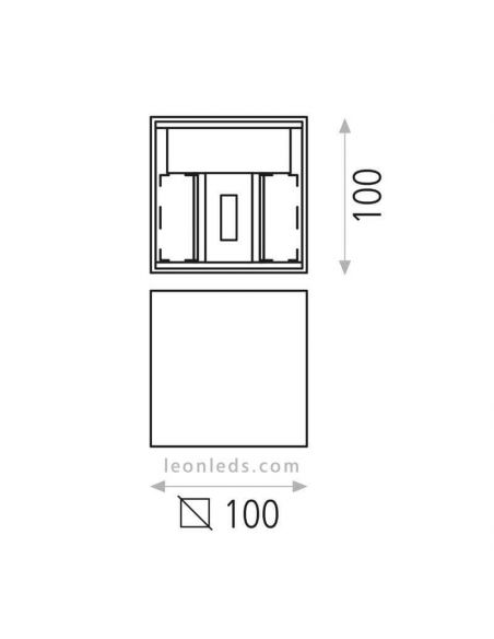Applique murale d'extérieur LED en aluminium blanc Kendo dimensions ACB Iluminación | Éclairage LeonLeds