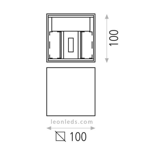 Applique murale d'extérieur LED en aluminium blanc Kendo dimensions ACB Iluminación | Éclairage LeonLeds