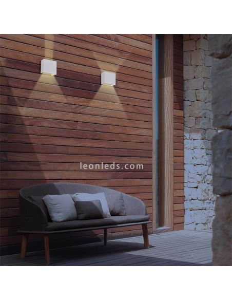 Aplique LED de exterior em alumínio branco para fotografia ambiente Kendo ACB Iluminación | Leon Iluminação LED