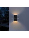 Aplique LED para exterior 12W 3000k cinza escuro ambiente | LeonLeds Iluminação