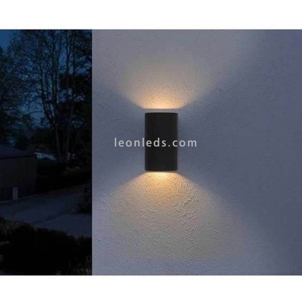 Aplique de Pared Exterior LED 12W 3000k Gris Oscuro ambiente| LeonLeds Iluminación