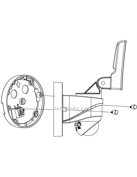Aplique LED de exterior con sensor para jardín Pagino | LeónLeds Iluminación | lámpara de pared fácil instalación