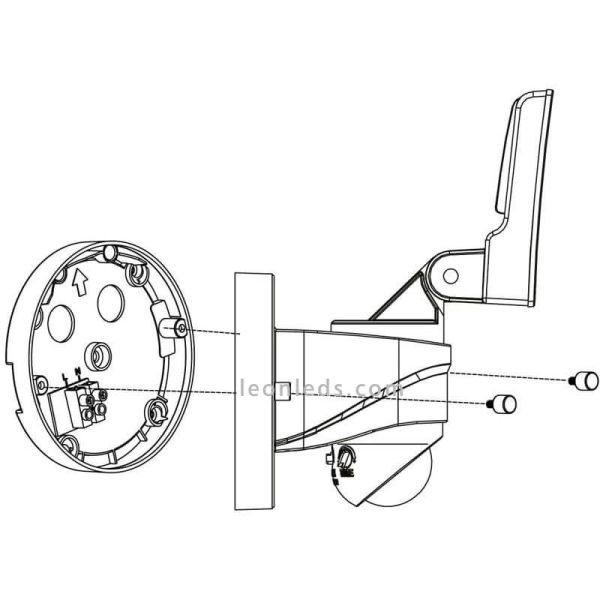 Applique murale d'extérieur à LED avec capteur pour jardin Pagino | Éclairage LeónLeds | lampe murale installation facile