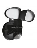 Aplique LED con doble luz direccionable y sensor para exterior Pagino | LeónLeds Iluminación | lampara pared negro