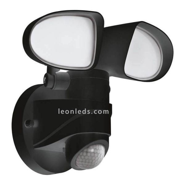 Aplique LED con doble luz direccionable y sensor para exterior Pagino | LeónLeds Iluminación | lampara pared negro