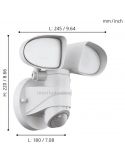 Aplique LED con doble luz direccionable y sensor para exterior Pagino | LeónLeds Iluminación | lampara pared medidas