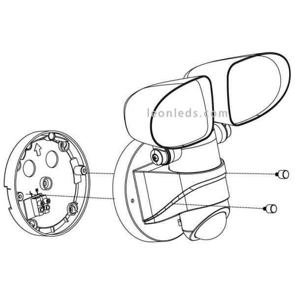 Aplique LED con doble luz direccionable y sensor para exterior Pagino | LeónLeds Iluminación | lampara pared fácil instalación