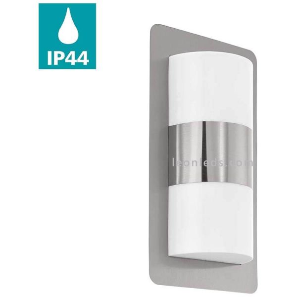 Aplique exterior moderno para fachada Cistierna | LeónLeds Iluminación | lámpara de pared gris plata IP44