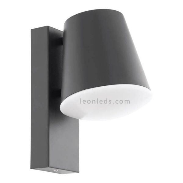 Aplique de pared exterior de acero IP44 Caldiero | LeónLeds Iluminación | lámpara de pared antracita