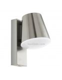 Aplique de pared exterior de acero IP44 Caldiero | LeónLeds Iluminación | lámpara de pared gris plata