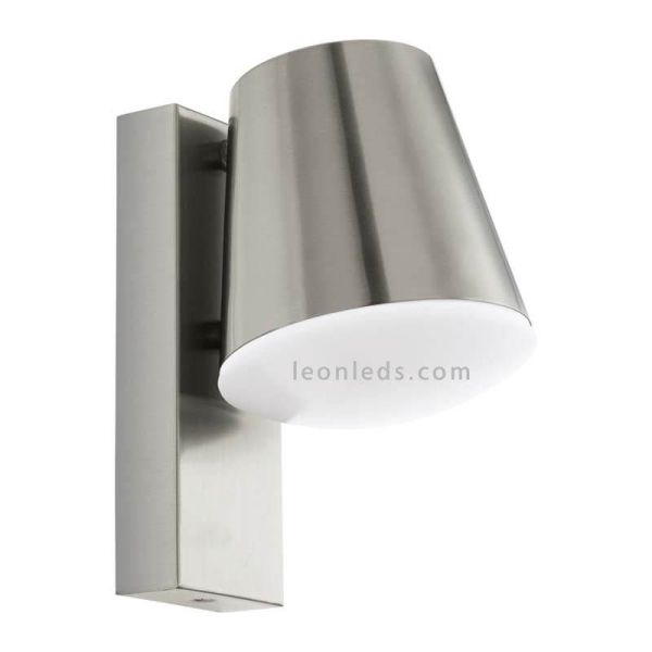Aplique de pared exterior de acero IP44 Caldiero | LeónLeds Iluminación | lámpara de pared gris plata