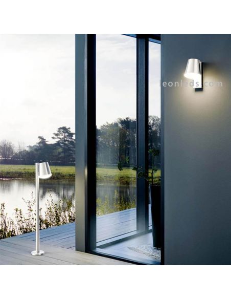 Applique murale d'extérieur en acier IP44 Caldiero | Éclairage LeónLeds | applique ambiante gris argent