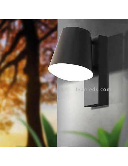 Arandela para exterior em aço IP44 Caldiero | LeónIluminação Leds | candeeiro de parede antracite ambiente