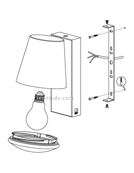 Aplique de pared exterior de acero IP44 Caldiero | LeónLeds Iluminación | lámpara de pared instalación