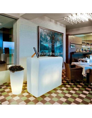 Pot de fleur avec éclairage extérieur avec 4 mètres de câble noir Bambou 70Cm New Garden | Éclairage LeonLeds