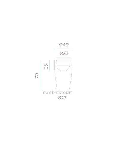 Macetero con luz para zonas de exterior con cable Bambú de 70Cm dimensiones New Garden | LeónLeds Iluminación