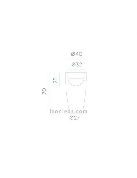 Macetero con luz para zonas de exterior con cable Bambú de 70Cm dimensiones New Garden | LeónLeds Iluminación