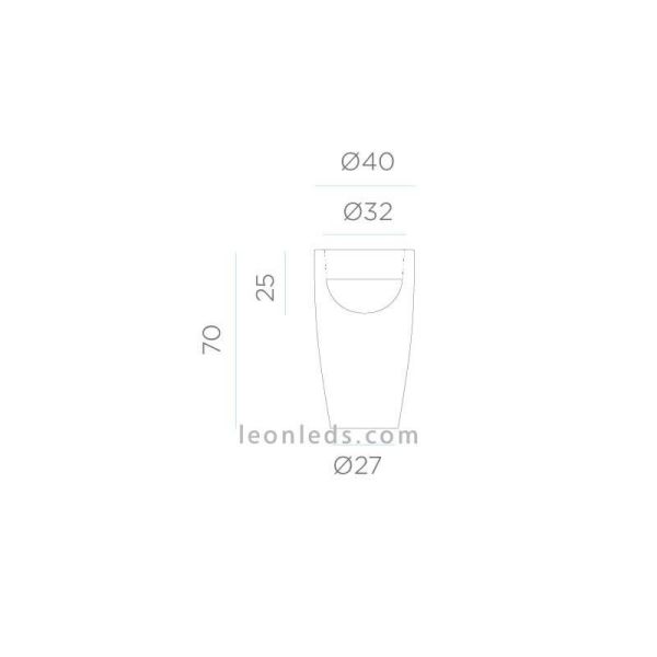 Macetero con luz para zonas de exterior con cable Bambú de 70Cm dimensiones New Garden | LeónLeds Iluminación