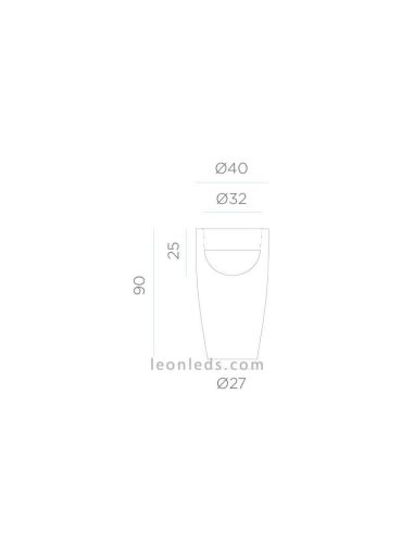 Jardinière lumineuse pour espaces extérieurs avec câble Bambou 90Cm dimensions du pot New Garden | Éclairage LeonLeds