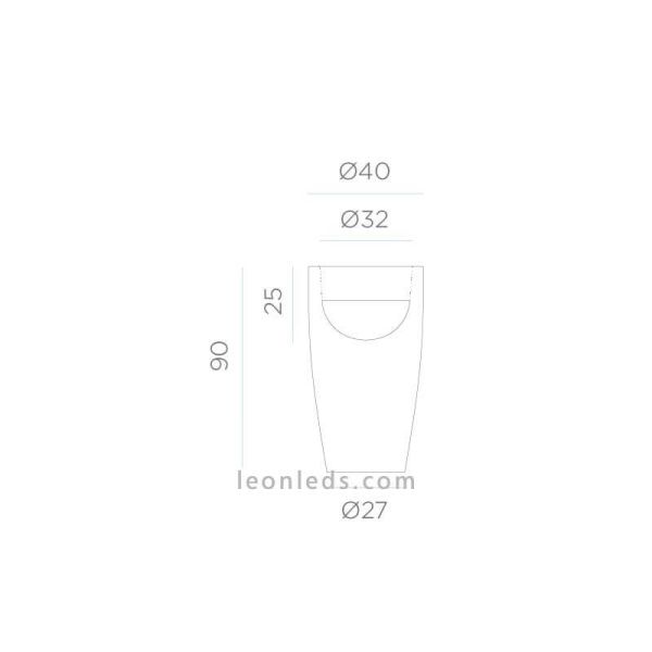 Macetero con luz para zonas de exterior con cable Bambú 90Cm dimensiones de la maceta New Garden | LeónLeds Iluminación