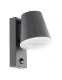 Aplique con sensor para exterior de acero IP44 Caldiero | LeónLeds Iluminación | lámpara con sensor movimiento antracita
