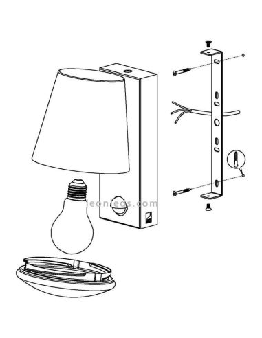 Aplique con sensor para exterior de acero IP44 Caldiero | LeónLeds Iluminación | lámpara con sensor instalación