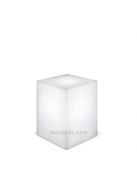 Cube d'extérieur avec lampe solaire et batterie rechargeable Cuby 53 New Garden | Éclairage LeonLeds