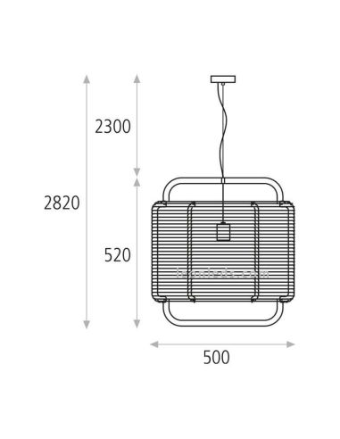 Dimensões do Candeeiro de Teto Corda Areia e Preto C39015NAR ACB Lighting | leonleds