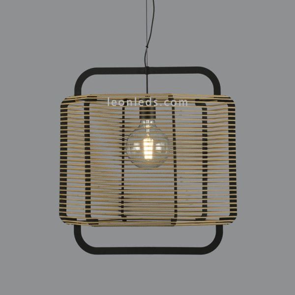 Candeeiro de tecto corda areia e preto C39015NAR
 CBA Iluminação | leonleds
