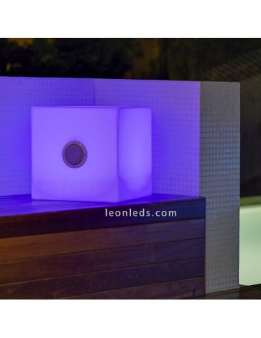 Altavoz/mesa LED Cuby 45 play cuadrado multicolor New Garden | LeónLeds Iluminación