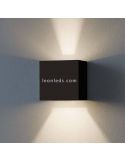 Aplique LED exterior cuadrado de aluminio IP54 Calpino | LeónLeds Iluminación | Lámpara de pared antracita haz de luz corto