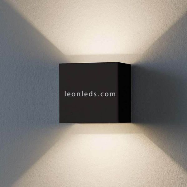 Applique murale d'extérieur LED carrée en aluminium IP54 Calpino | Éclairage LeónLeds | Applique anthracite à faisceau long