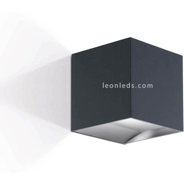 Applique murale d'extérieur LED carrée en aluminium IP54 Calpino | Éclairage LeónLeds | Applique faisceau de lumière anthracite