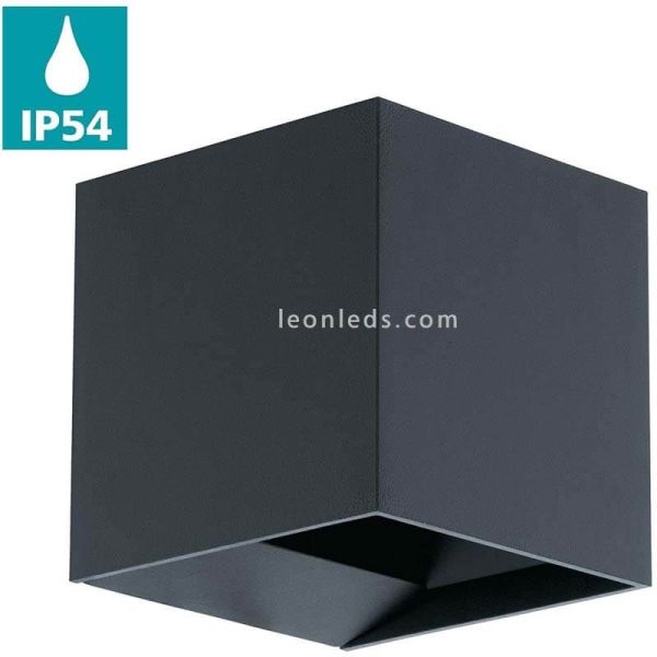 Aplique LED exterior cuadrado de aluminio IP54 Calpino | LeónLeds Iluminación | Lámpara de pared antracita IP54