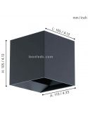 Aplique LED exterior cuadrado de aluminio IP54 Calpino | LeónLeds Iluminación | Lámpara de pared antracita medidas