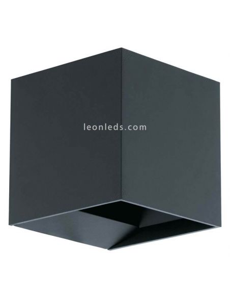 Aplique LED exterior cuadrado de aluminio IP54 Calpino | LeónLeds Iluminación | Lámpara de pared antracita