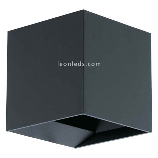 Arandela LED quadrada de alumínio IP54 para exterior Calpino | LeónIluminação Leds | candeeiro de parede antracite