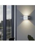 Aplique LED exterior cuadrado de aluminio IP54 Calpino | LeónLeds Iluminación | Lámpara de pared blanca ambiente