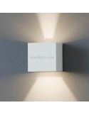 Aplique LED exterior cuadrado de aluminio IP54 Calpino | LeónLeds Iluminación | Lámpara de pared blanca haz de luz corto