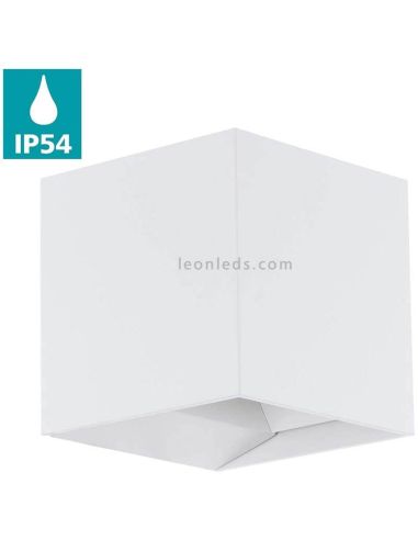 Arandela LED quadrada de alumínio IP54 para exterior Calpino | LeónIluminação Leds | candeeiro de parede branco IP54