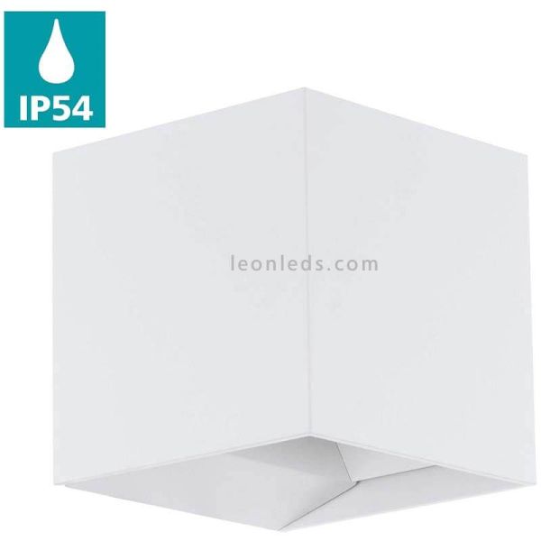 Aplique LED exterior cuadrado de aluminio IP54 Calpino | LeónLeds Iluminación | Lámpara de pared blanca IP54