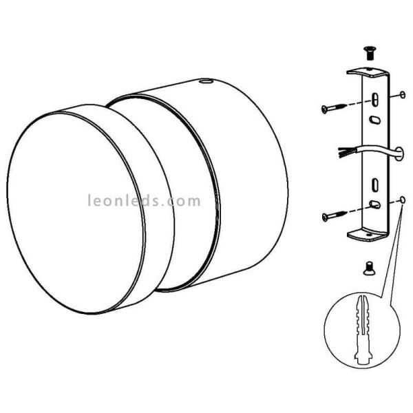 Applique et plafonnier d'extérieur à LED IP44 Melzo | Éclairage LeónLeds | pose d'applique murale