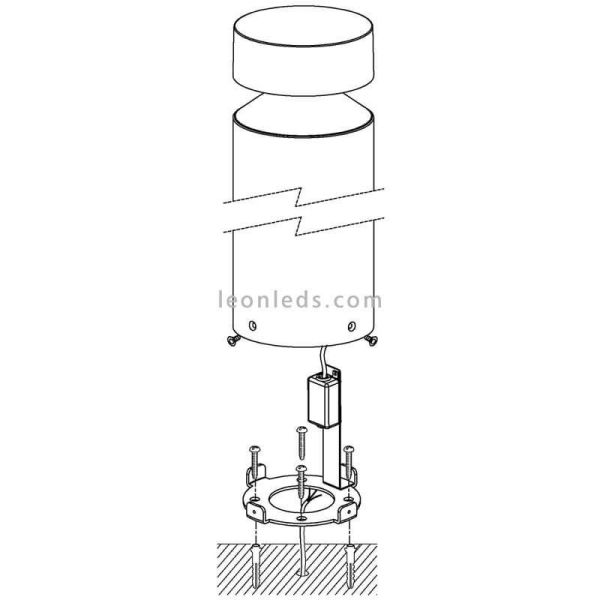 Gyrophare LED d'extérieur de 1 mètre de haut IP44 Melzo | Éclairage LeónLeds | Installation d'un plafonnier noir